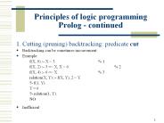 Principles of logic programming Prolog - continued