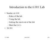 Introduction to the 6.001 Lab