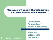 Measurementbased Characterization of a Collection of Online Games