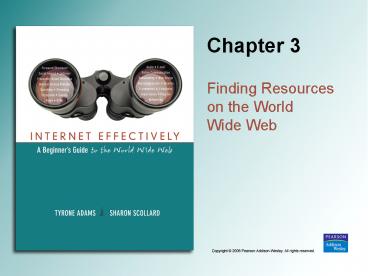 Finding Resources on the World Wide Web