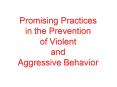Promising Practices in the Prevention of Violent and Aggressive Behavior PowerPoint PPT Presentation