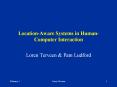 LocationAware Systems in HumanComputer Interaction PowerPoint PPT Presentation