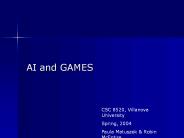 AI and GAMES