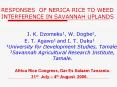 RESPONSES OF NERICA RICE TO WEED INTERFERENCE IN SAVANNAH UPLANDS PowerPoint PPT Presentation