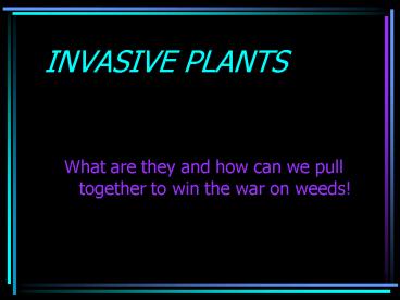 INVASIVE PLANTS