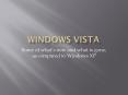 Windows Vista PowerPoint PPT Presentation