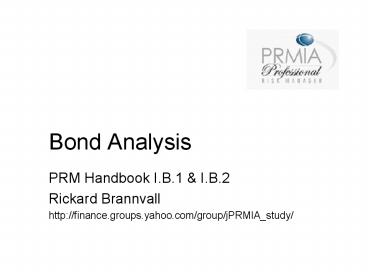 Bond Analysis