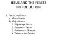JESUS AND THE FEASTS PowerPoint PPT Presentation