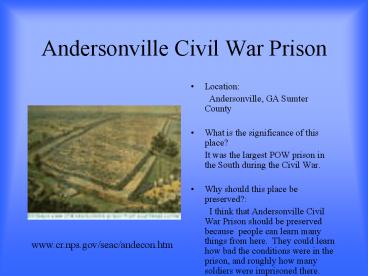 Andersonville Civil War Prison