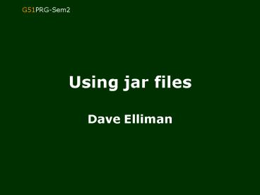 Using jar files