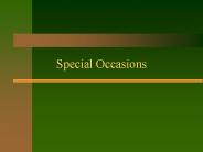 Special Occasions