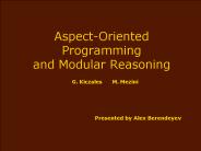 AspectOriented Programming and Modular Reasoning