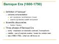 Baroque Era 16001750 PowerPoint PPT Presentation
