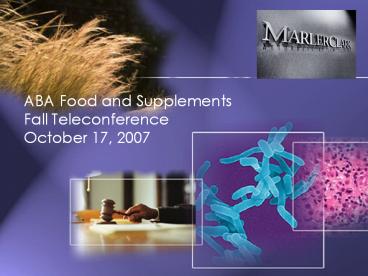 ABA Food and Supplements