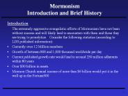 Mormonism Introduction and Brief History