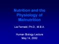Nutrition and the Physiology of Malnutrition PowerPoint PPT Presentation