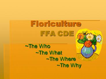 Floriculture FFA CDE