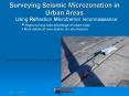 Surveying Seismic Microzonation in Urban Areas PowerPoint PPT Presentation