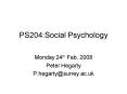 PS204:Social Psychology PowerPoint PPT Presentation