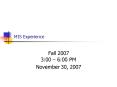 MIS Experience PowerPoint PPT Presentation