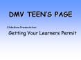 DMV TEENS PAGE PowerPoint PPT Presentation