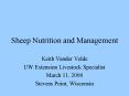 Sheep Nutrition and Management PowerPoint PPT Presentation