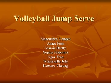 Volleyball Jump Serve