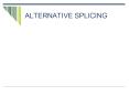 ALTERNATIVE SPLICING PowerPoint PPT Presentation