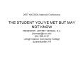 2007 NACADA National Conference THE STUDENT YOUVE MET BUT MAY NOT KNOW PRESENTER: JEFFREY HERMAN, M. PowerPoint PPT Presentation