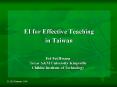 EI for Effective Teaching in Taiwan PowerPoint PPT Presentation