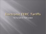 Electronic FERC Tariffs