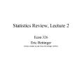 Statistics Review, Lecture 2 PowerPoint PPT Presentation