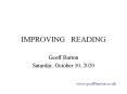 IMPROVING  READING PowerPoint PPT Presentation