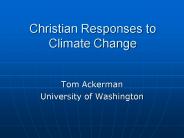 Christian Responses to Climate Change