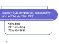 Section 508 compliance, accessibility, and Adobe Acrobat PDF PowerPoint PPT Presentation