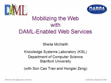 Mobilizing the Web with DAMLEnabled Web Services