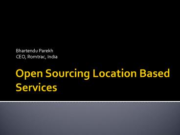 Open Sourcing Location Based Services