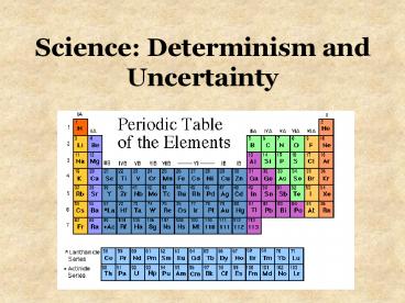 Science: Determinism and Uncertainty