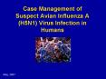 Case Management of Suspect Avian Influenza A H5N1 Virus Infection in Humans PowerPoint PPT Presentation