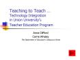 Teaching to Teach Technology Integration in Union University's Teacher Education Program PowerPoint PPT Presentation