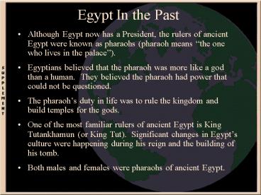 Egypt In the Past