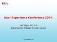 User Experience Conference 2004 PowerPoint PPT Presentation