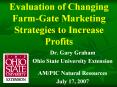 Evaluation of Changing Farm-Gate Marketing Strategies to Increase Profits PowerPoint PPT Presentation