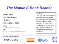 The Mobile EBook Reader PowerPoint PPT Presentation