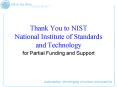 Thank You to NIST National Institute of Standards and Technology PowerPoint PPT Presentation