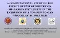 A COMPUTATIONAL STUDY OF THE EFFECT OF EXIT GEOMETRY ON SHARKSKIN INSTABILITY IN THE EXTRUSION OF A NON-NEWTONIAN VISCOELASTIC POLYMER PowerPoint PPT Presentation