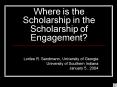 Where is the Scholarship in the Scholarship of Engagement PowerPoint PPT Presentation