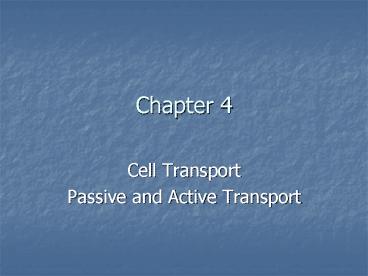 Cell Transport
