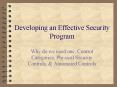 Developing an Effective Security Program PowerPoint PPT Presentation