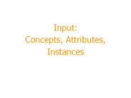 Input: Concepts, Attributes, Instances